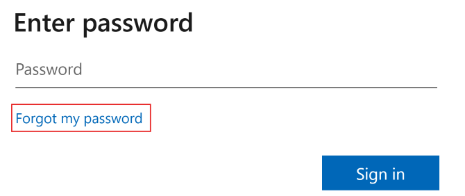 Schaltfläche "Passwort vergessen"